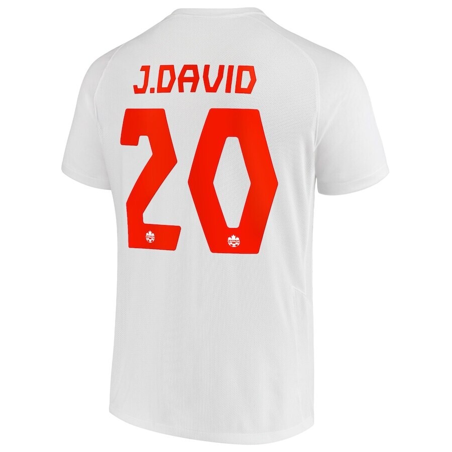 Canada  Jonathan David 20 White Away Soccer Jersey 2021