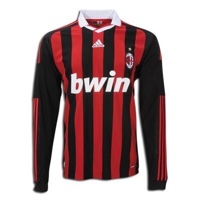 Perseus klinke Underskrift AC Milan Home Long Sleeve Retro Jersey 09/10