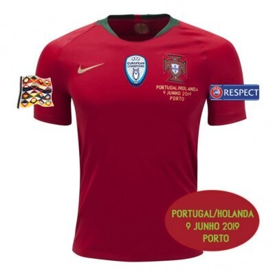 2019 UEFA Nations League Final Portugal Home Jersey Full Patch Detail（Stadium Version)