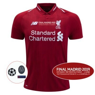 Liverpool Home UCL Final Version Full Patch Match Detail Jersey Shirt 18/19