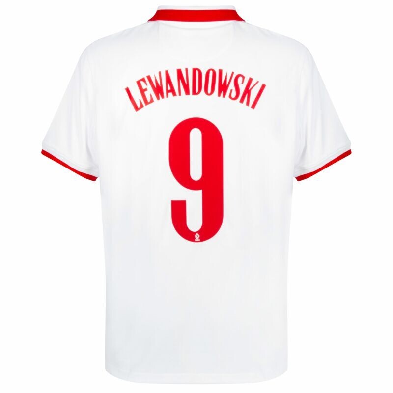 Poland Robert Lewandowski 9 White Home Jersey 20/21