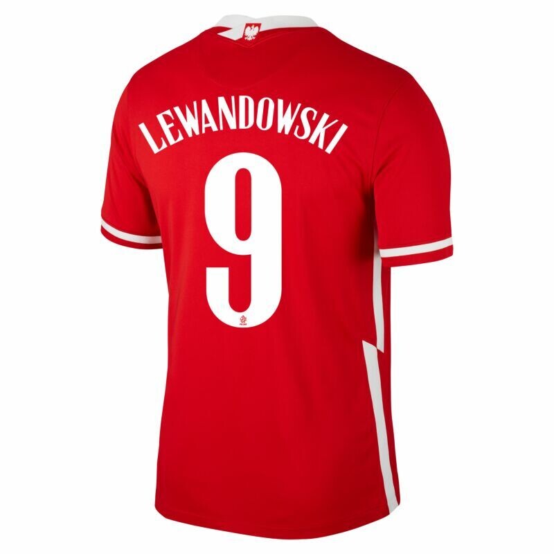 Poland Robert Lewandowski 9 Red Away Jersey 20/21