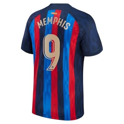 Barcelona Memphis 9   Jersey Shirt 2022/23  with Sponsor Logos