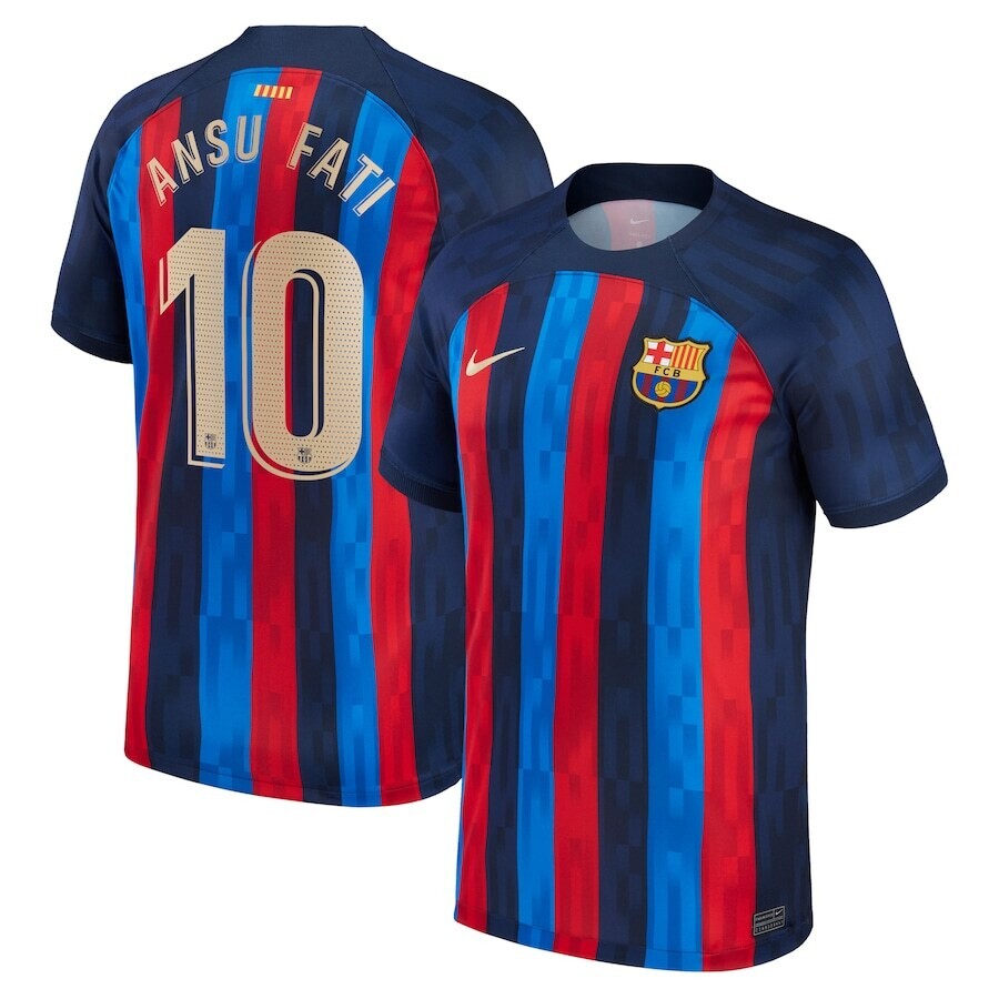 Barcelona Home Ansu Fati 10 Jersey Shirt 2022/23 w/o Sponsor Logos