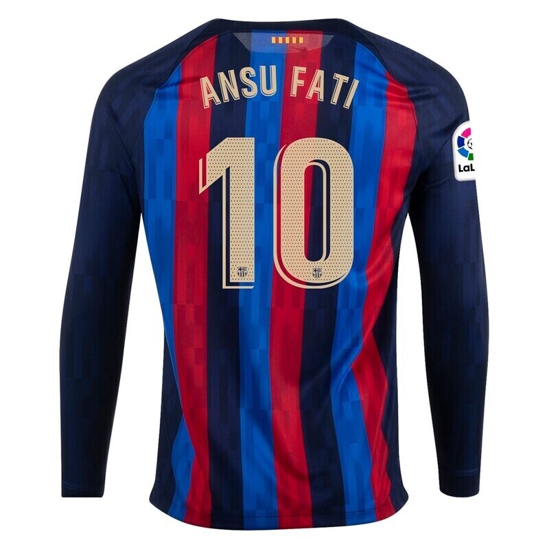 Barcelona  Ansu Fati 10  Home  Long Sleeve Jersey Shirt 2022/23