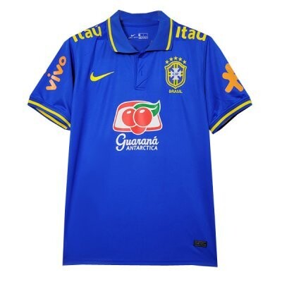 Brazil Blue Pre Match Polo Shirt 22-23