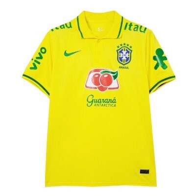 Brazil Yellow Pre Match Polo Shirt 22-23