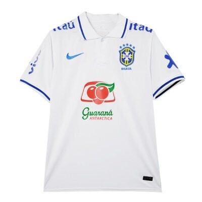 Brazil White Pre Match Polo Shirt 22-23
