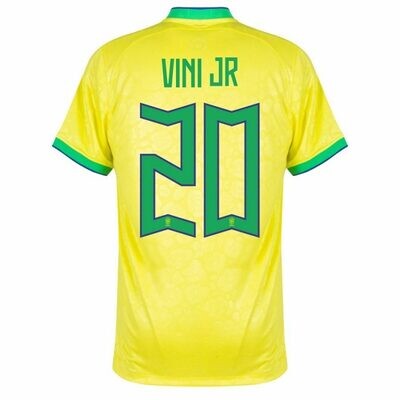 Brazil Home  Vinicius Jr. 20 World Cup Jersey 2022