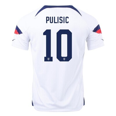 USA  Home Pulisic 10 World Cup White Soccer Jersey 2022