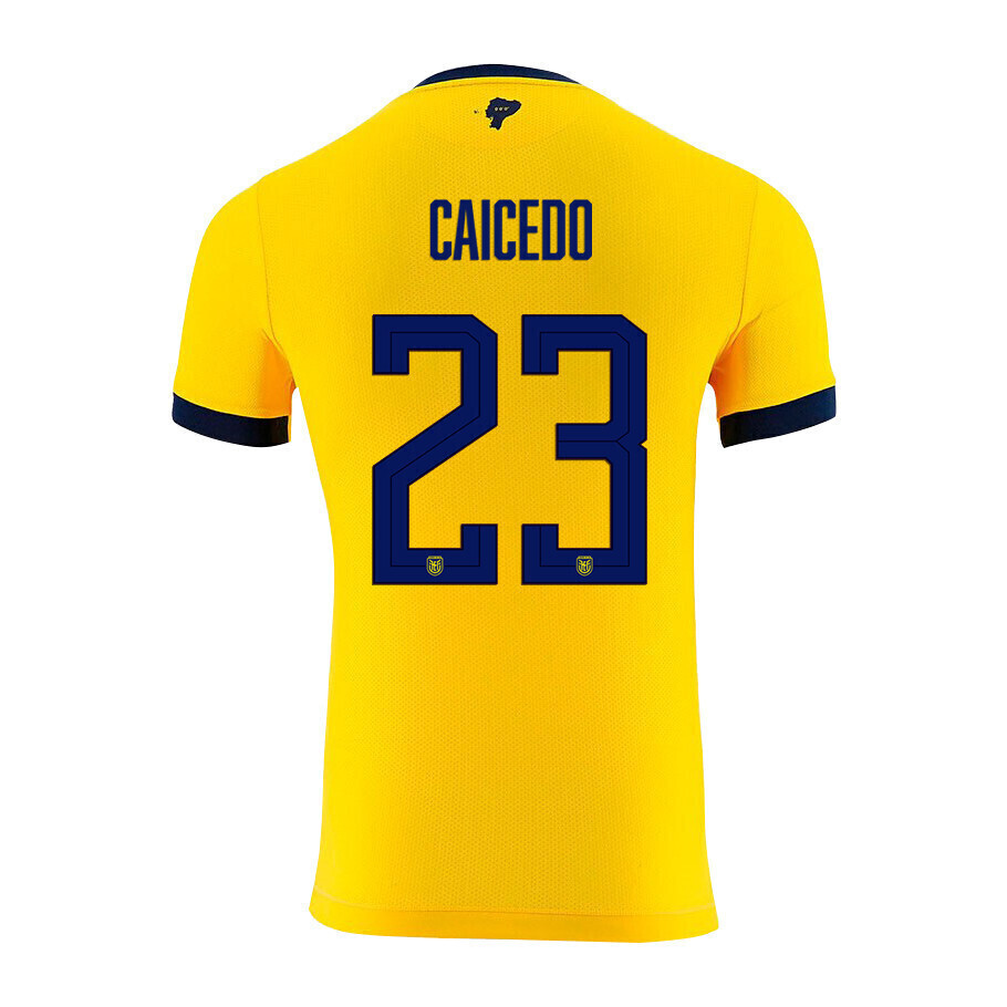 Ecuador Home Moisés Caicedo #23 World Cup Jersey 2022
