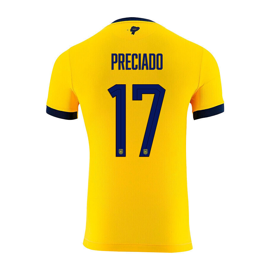 Ecuador Home Ángelo Preciado  #17 World Cup Jersey 2022