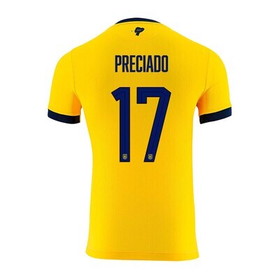 Ecuador Home Ángelo Preciado #17 World Cup Jersey 2022