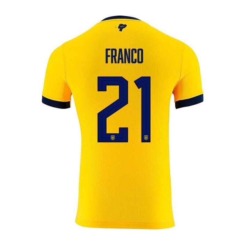 Ecuador Home Alan Franco #21 World Cup Jersey 2022