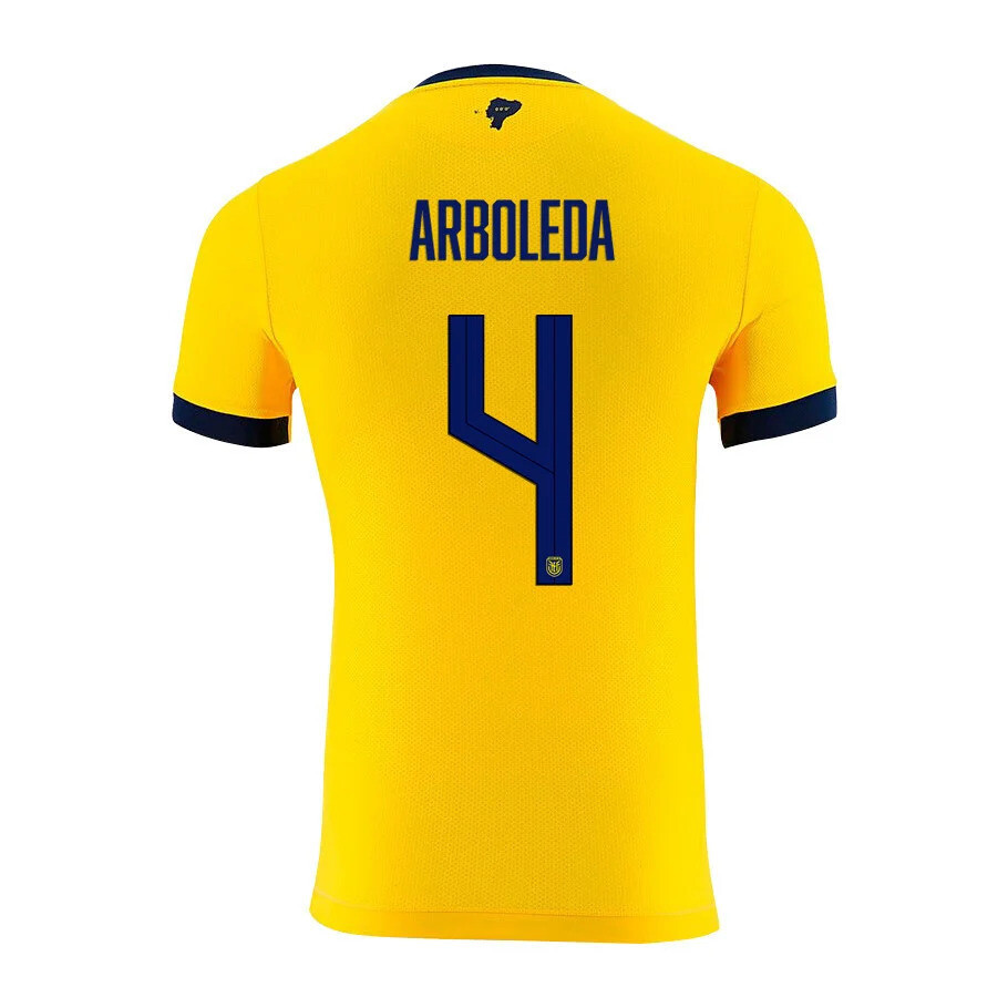 Ecuador Home Robert Arboleda #4 World Cup Jersey 2022