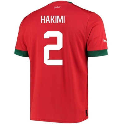 Morocco Home Achraf Hakimi #2 World Cup Soccer Jersey 22/23