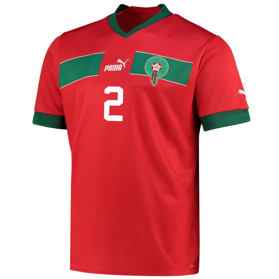 PUMA BALENCIAGOAL HAKIMI 2 ユニフォーム Morocco Home Achraf Hakimi #2 World Cup Soccer Jersey 22/23