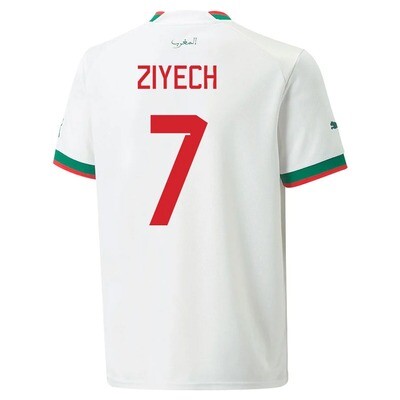 Morocco Hakim Ziyech #7 Away World Cup Soccer Jersey 22/23