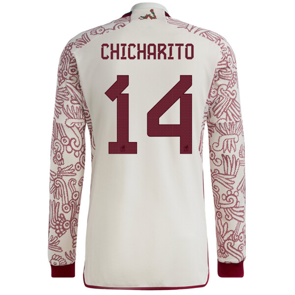 Mexico Away World Mexico Chicharito 14 World Cup Long Sleeve Jersey 2022