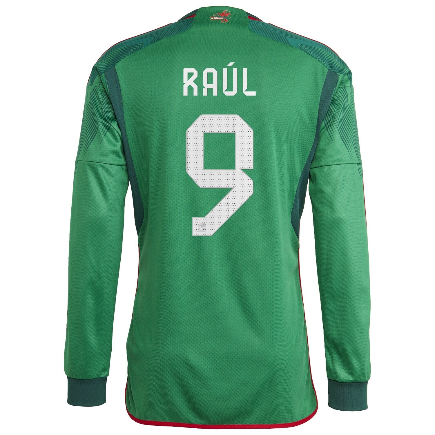 Mexico Raul Jimenez 9 Home World Cup Long Sleeve Jersey 2022