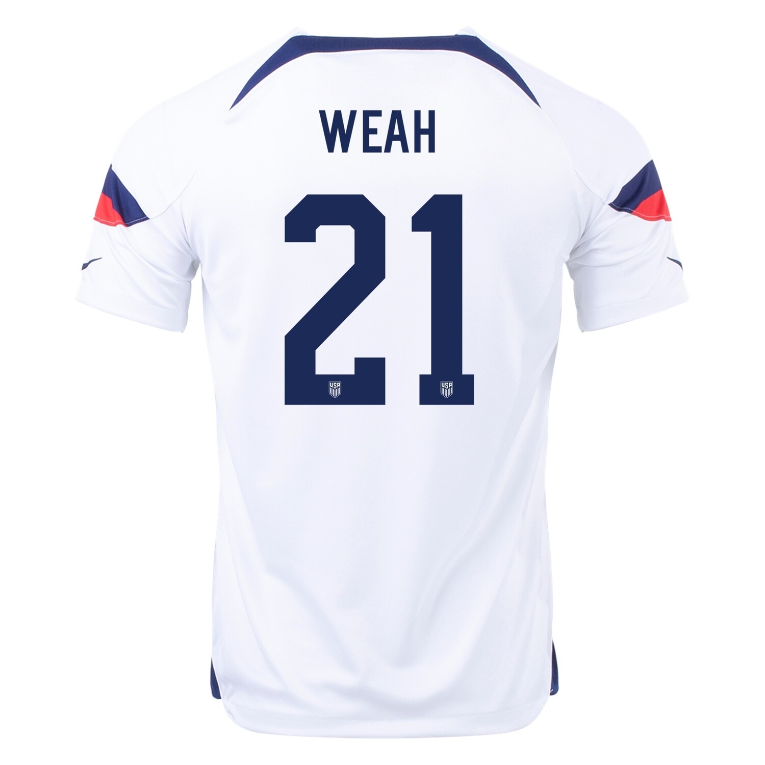 USA  Home Tim Weah 21 World Cup White Soccer Jersey 2022