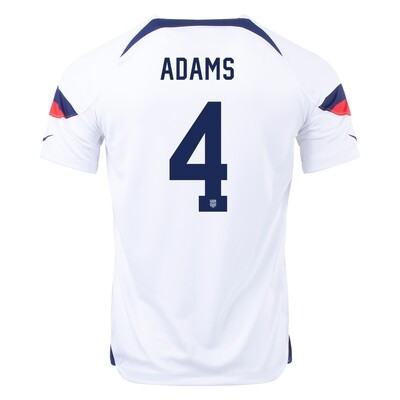 USA  Home Tyler Adams 4 World Cup White Soccer Jersey 2022