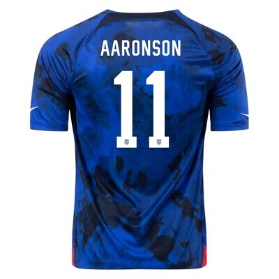 USA  Away Aaronson #11 World Cup  Soccer Jersey 2022