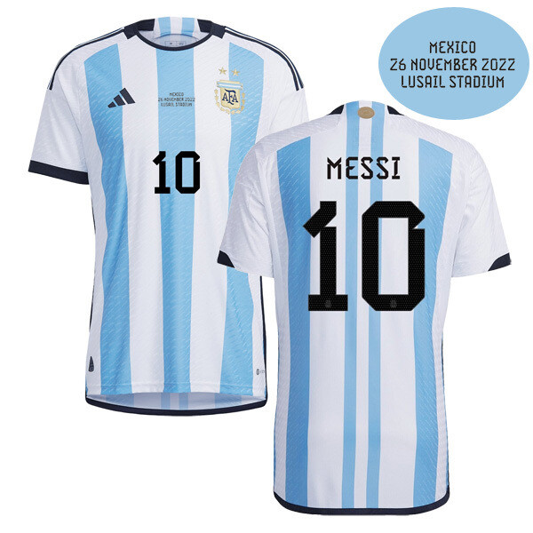 Argentina World Cup Messi 10 Home Jersey  Vs Mexico 2022 Match detail (Player Version)