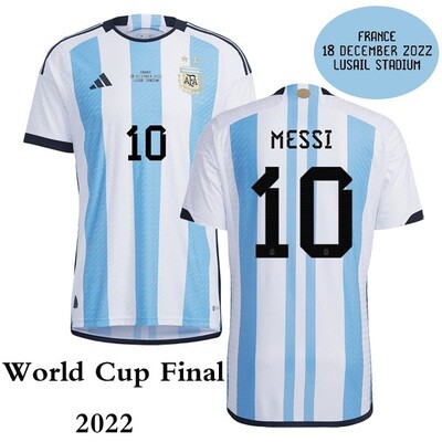 Argentina World Cup Messi 10 Home Jersey  Vs France 2022 World Cup Final Match detail (Player Version)