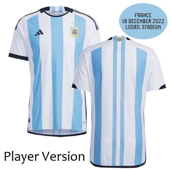 Argentina World Cup Home Jersey Vs France 2022 World Cup Final Match detail (Player Version)