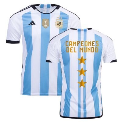 Argentina Champions Three Star World Cup Home Jersey 2022