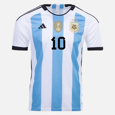 Argentina 3 Star World Cup  MESSI 10  Home Jersey 2022