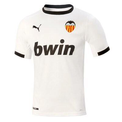 20-21 Valencia Home White Soccer Jersey Shirt