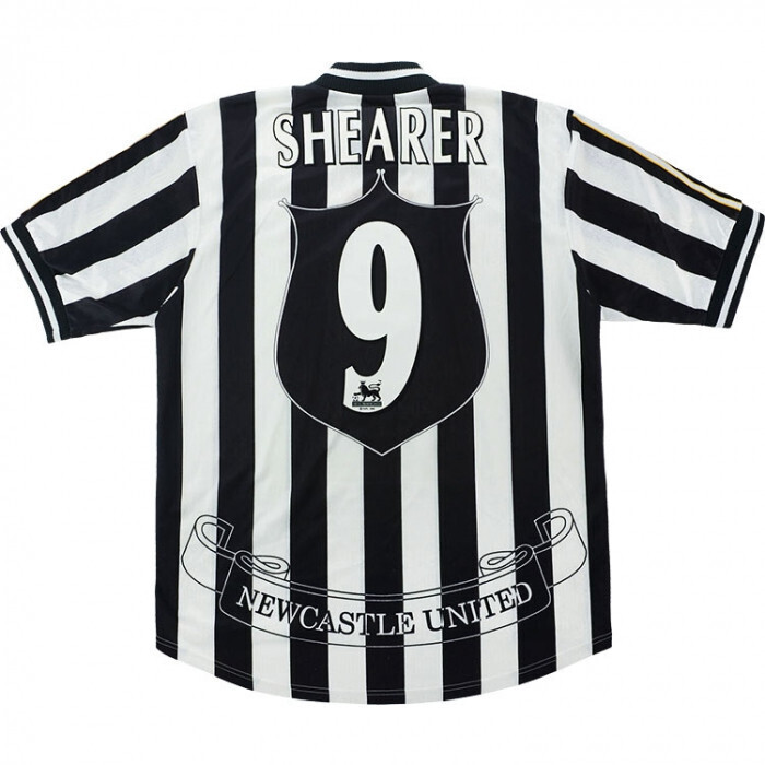 Newcastle United Home Alan Shearer 9 Retro Football Shirt 1997-1998 (Replica)