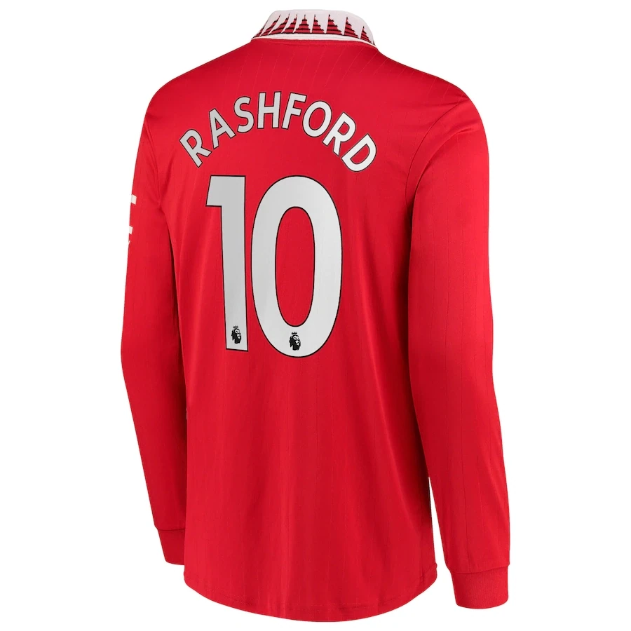Manchester United Marcus Rashford 10  Home Long Sleeve Jersey 22/23
