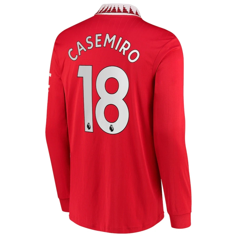 Manchester United Casemiro 18 Home Long Sleeve Jersey 22/23