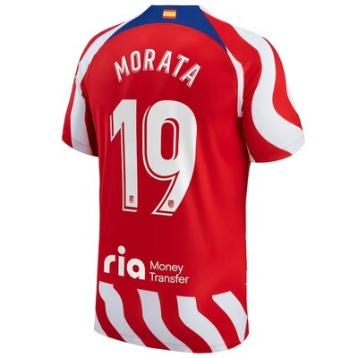 Atletico Madrid   Morata 19 Home Jersey  2022-23