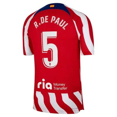 Atletico Madrid  R. De Paul 5   Home Jersey 2022-23 (Player Version)