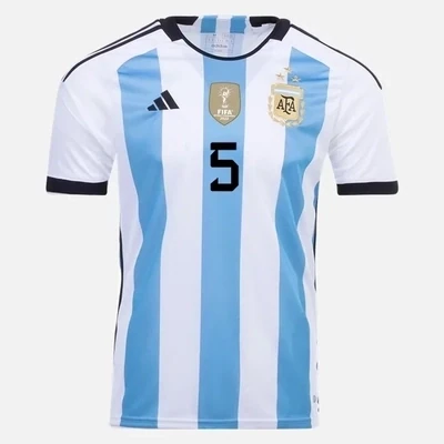 Argentina 3 Star World Cup  Leandro Paredes 5 Home Jersey 2022/2023