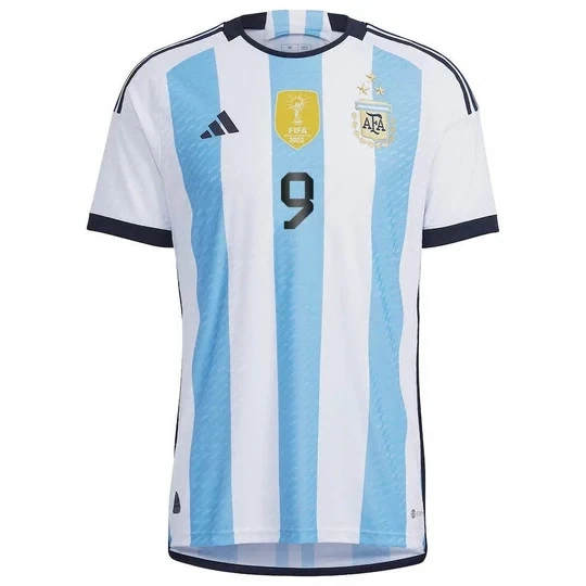 Argentina Three Star Champion Julián Álvarez #9 World Cup Home Jersey 2022/2023 (Player Version)