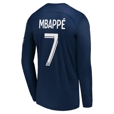 PSG Home Kylian Mbappé 7 Jersey Long Sleeve Shirt 2022-23