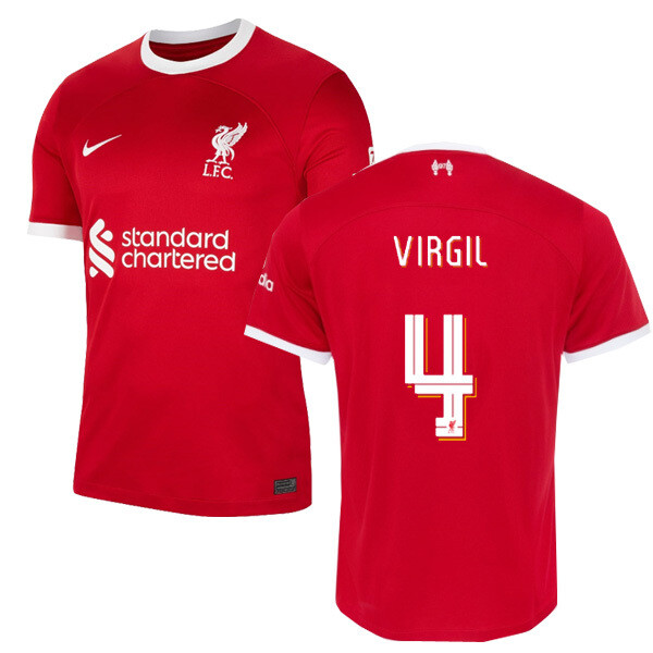 23-24 Liverpool Home Jersey VIRGIL 4 UCL