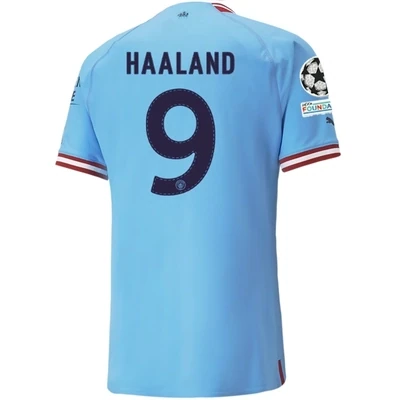 Manchester City Home Erling Haaland #9 UCL Final Jersey 2022-2023 (Player Version)