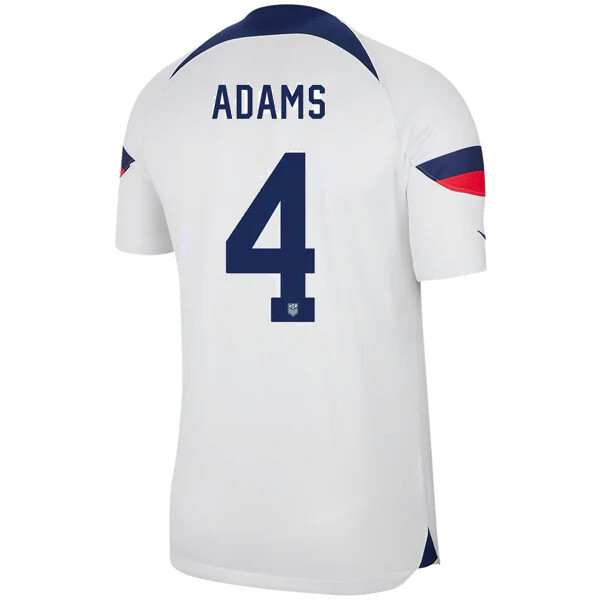 USA (USMNT) Home Tyler Adams 4 World Cup White Soccer Jersey 2022/2023 (Player Version)