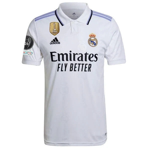 Real Madrid Home Jersey Shirt with UCL + CWC Badge 2022-23