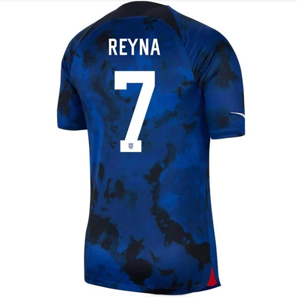 USA (USMNT) USA Away Reyna 7 World Cup Blue Soccer Jersey 2022/2023 (Player Version)