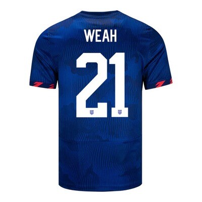 USA (USMNT) Men's Timothy Weah #8 Away Gold Cup Away 2023 Jersey