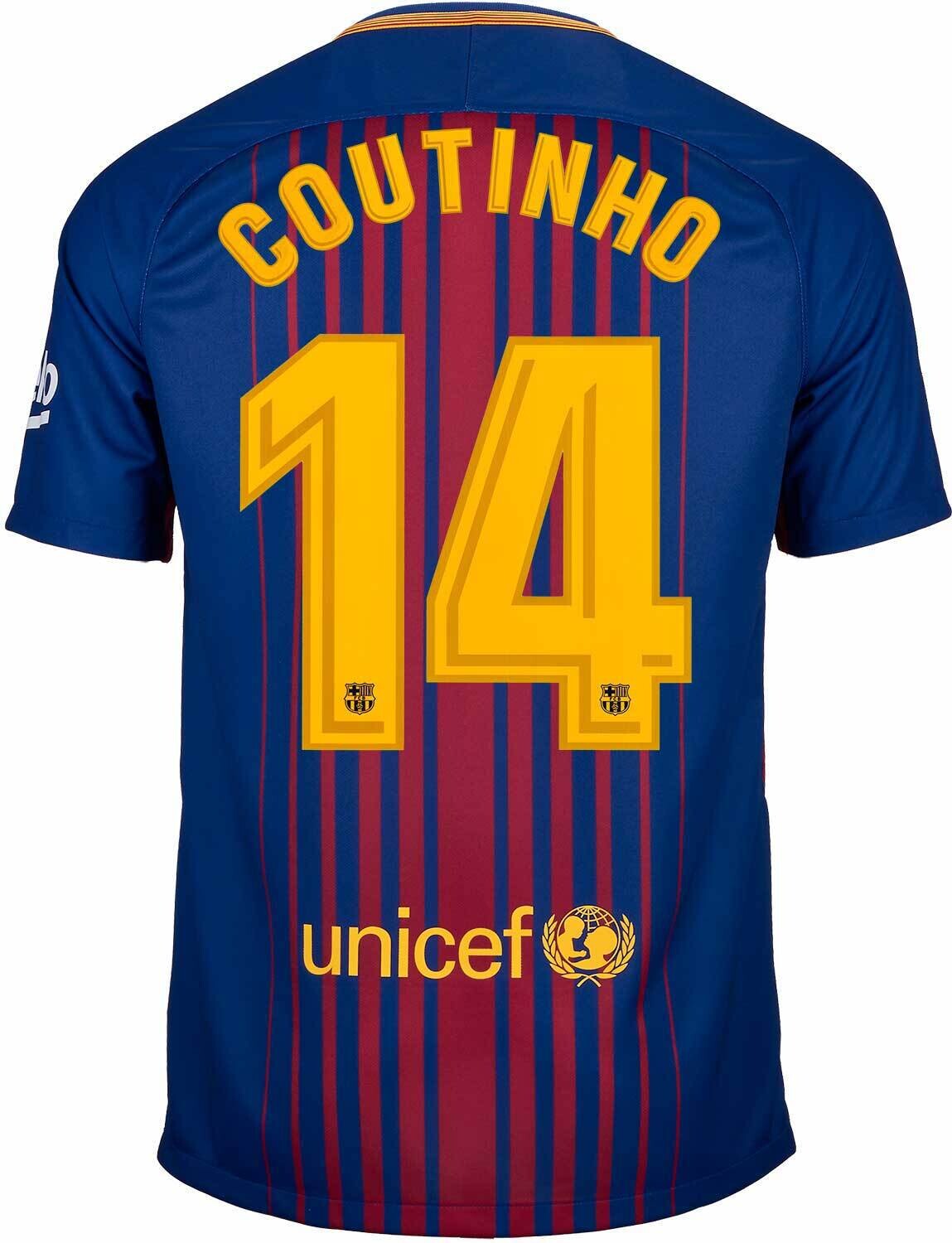 Barcelona Home Philippe Coutinho 14 Retro Jersey Shirt 2017/18