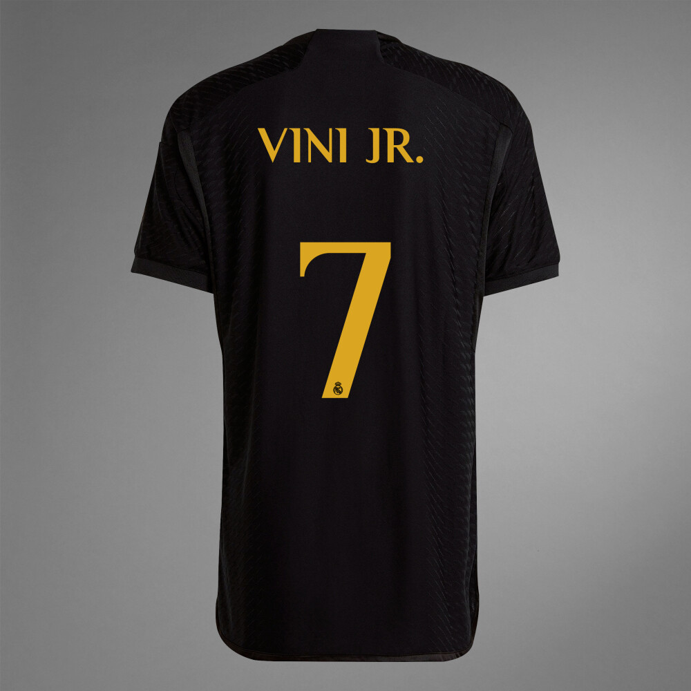 Real Madrid Third Vini Jr. #7 Black Jersey Kit 2023/2024 (Player Version)
