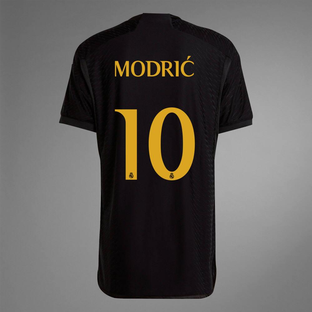 Real Madrid Third Luka Modrić #10 Black Jersey Kit 2023/2024 (Player Version)